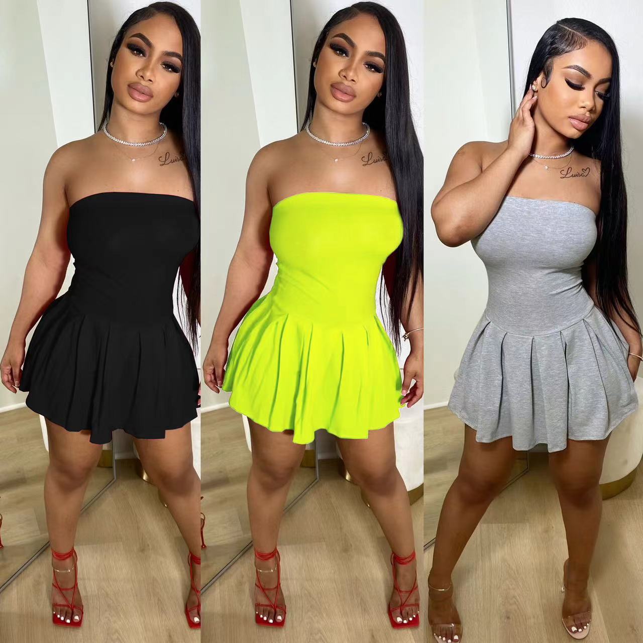 Strapless tube top dress（CL12251） – Helarocky